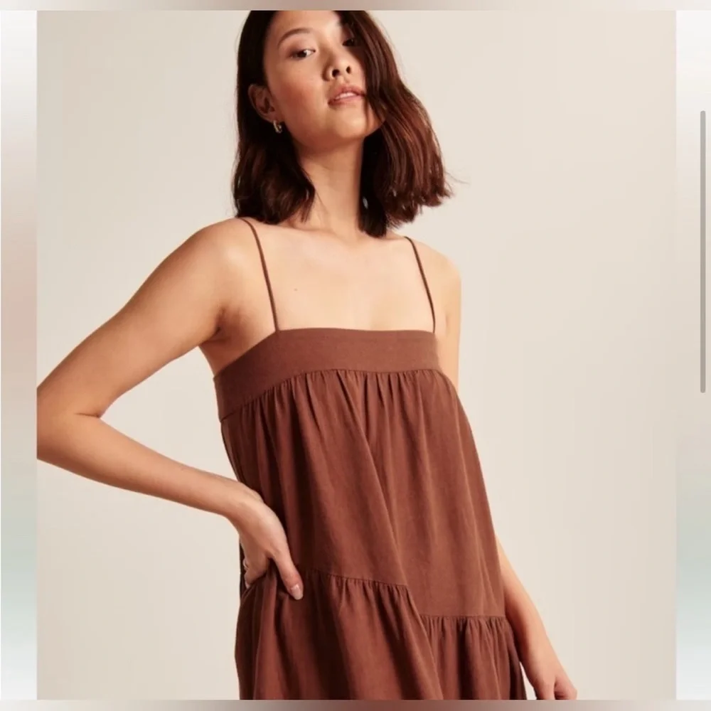 Abercrombie & Fitch Rust Asymmetrical Tiered Maxi Dress Size‎ XL